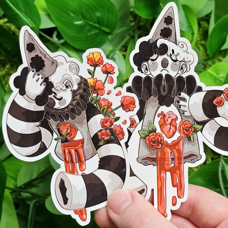 Bleeding Heart Clown Stickers