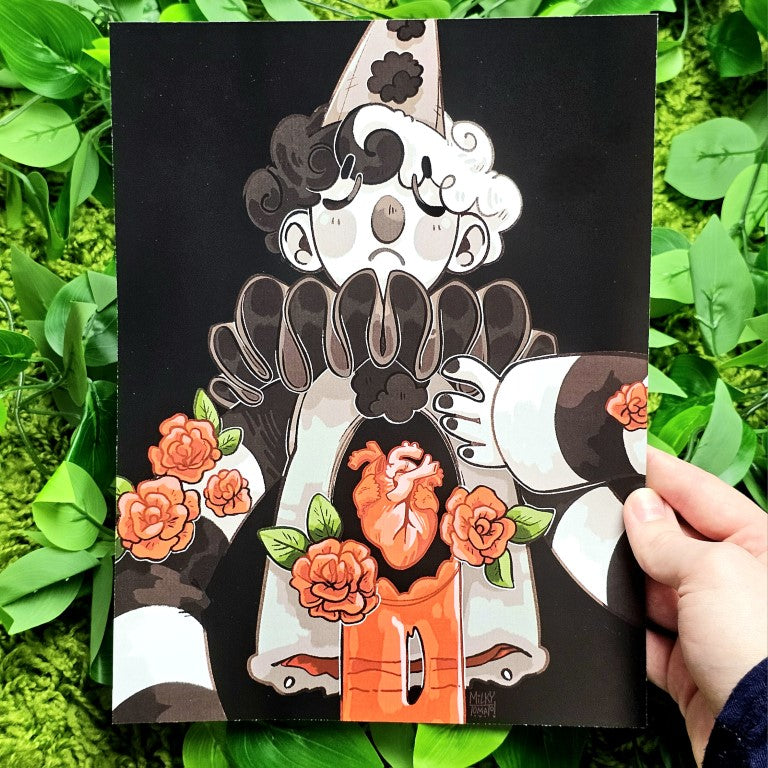 Bleeding Heart Clown Large Prints