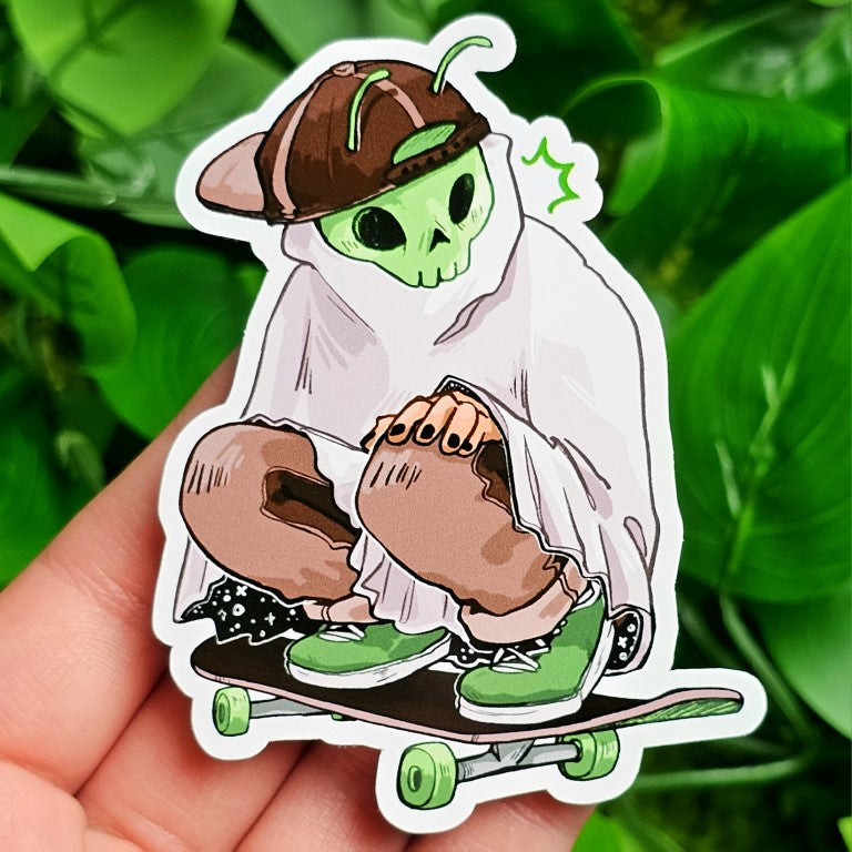 Alien Skater Ghost Stickers!