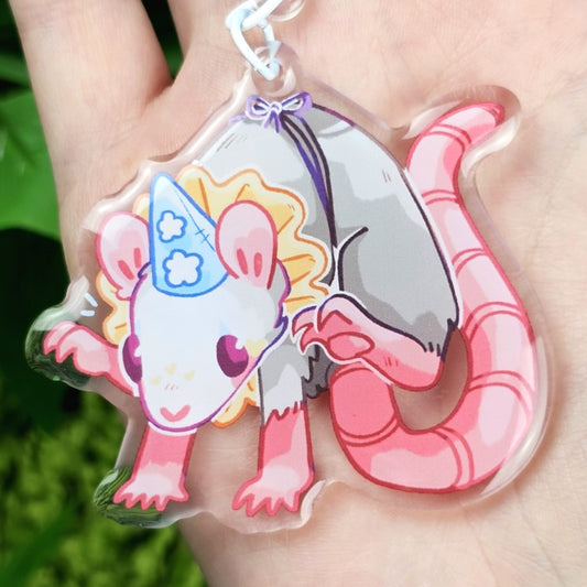 Rat Party Balloon Clown Keychain!