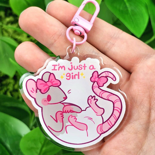 Just a Girl Rat Keychain!