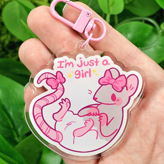 Just a Girl Rat Keychain!