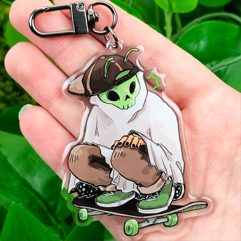 Alien Skater Ghost Keychains!!