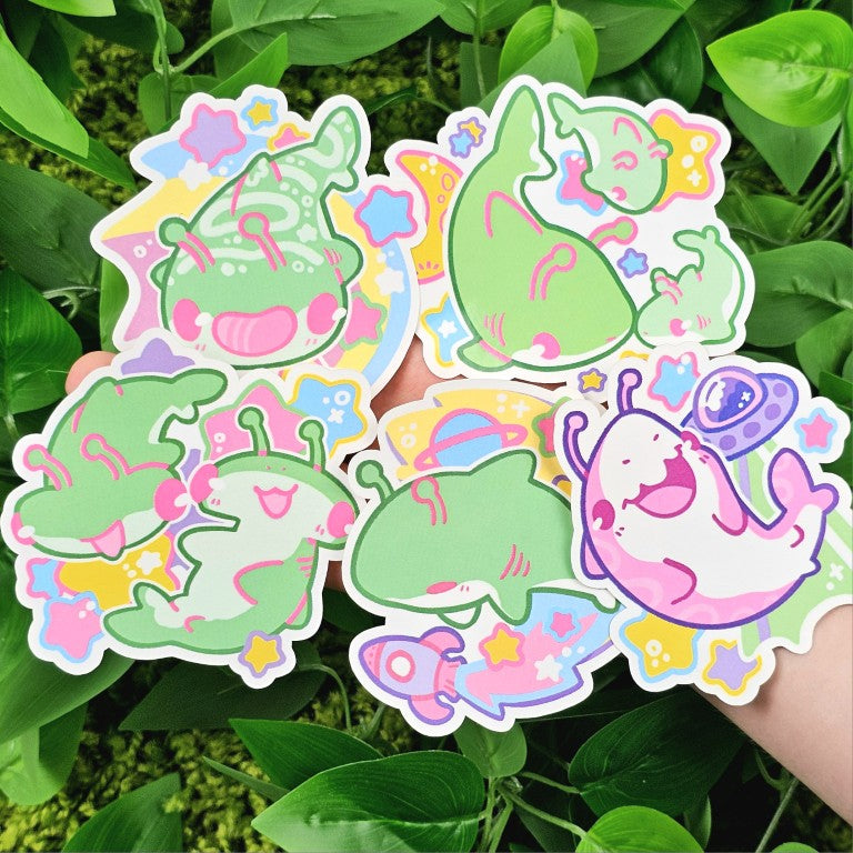 Alien Shark Stickers!