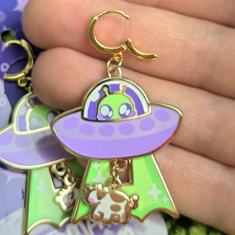 Alien Dangle Earrings Purple!