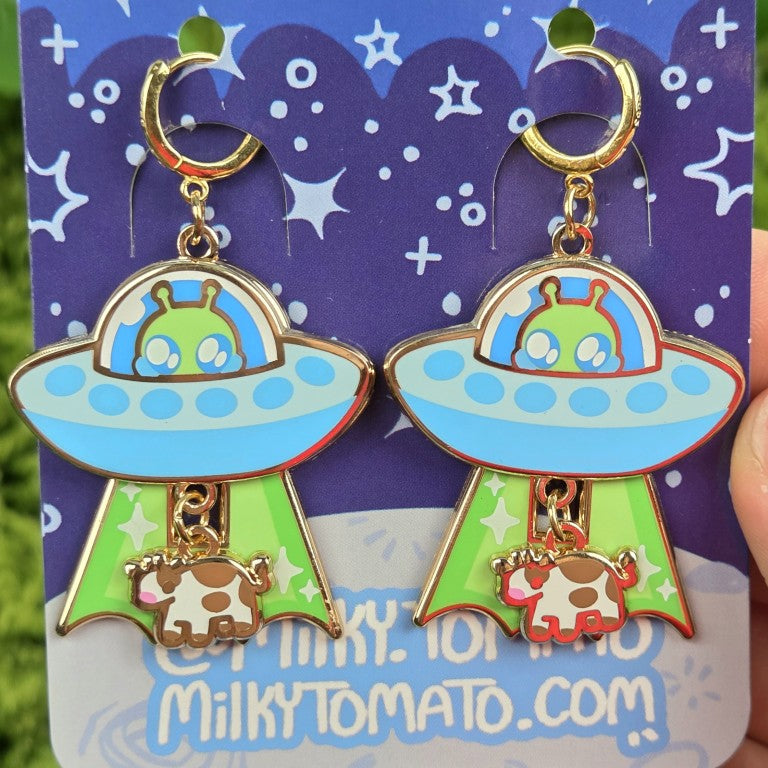 Alien Dangle Earrings Blue! – Milky Tomato - Main Image