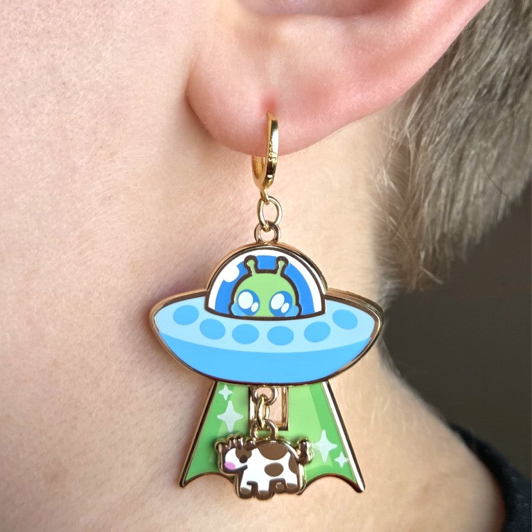 Alien Dangle Earrings Blue!