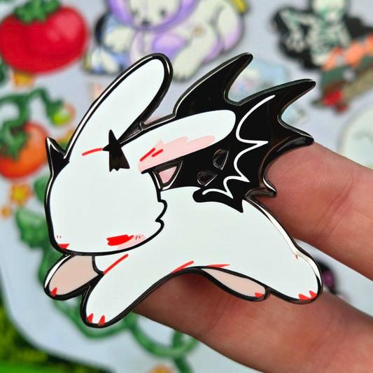 Demon Bunny Enamel Pin!