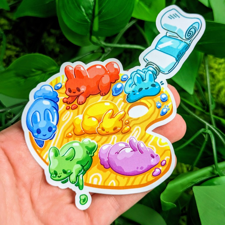 Bunny Paint Palette Sticker