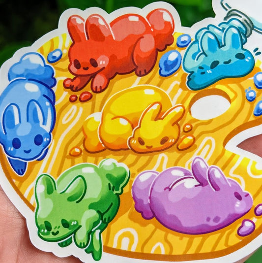 Bunny Paint Palette Sticker