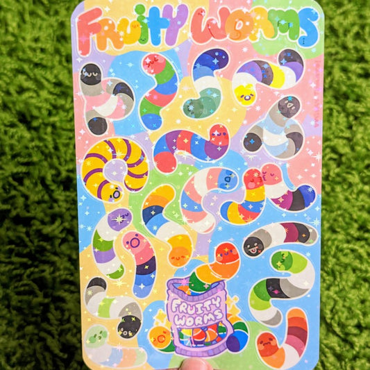 Fruity Worms Sparkly Pride Sticker Sheet