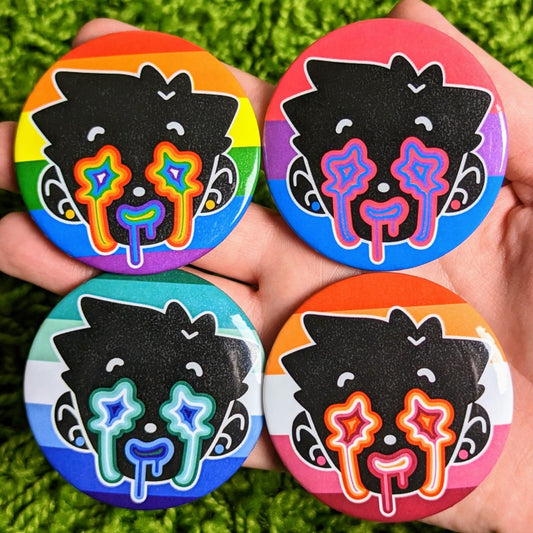 Pride Dripping Face Large Buttons