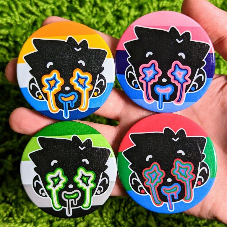 Pride Dripping Face Large Buttons