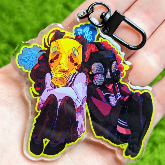 Gas Mask Girls Acrylic Keychain