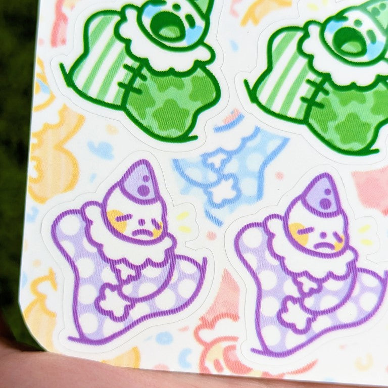 Cute Lil Clowns Sticker Sheet