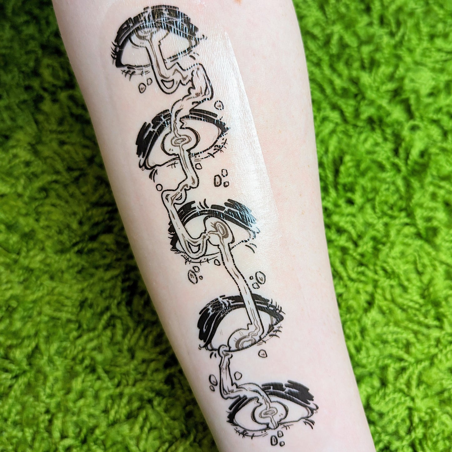 Long Dripping Eyes Temporary Tattoos