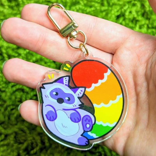 Pride Raccoon Acrylic Keychain