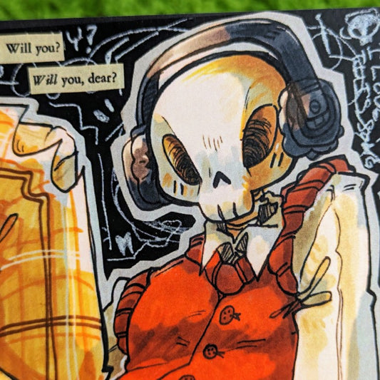 Grunge Skeleton Cade Square Print