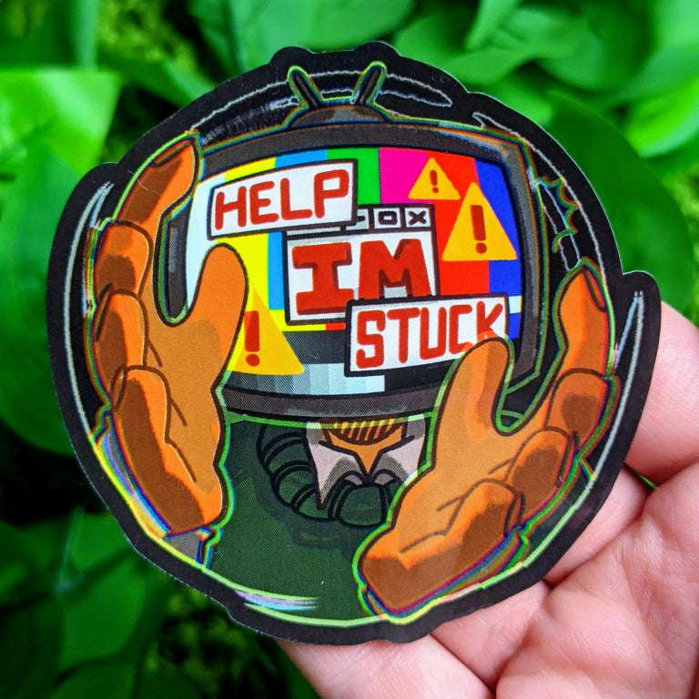 HELP I'M STUCK! TV Head Sticker