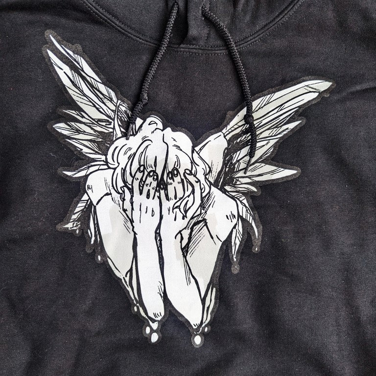 Black Fallen Angel Hoodie - FRONT IMAGE
