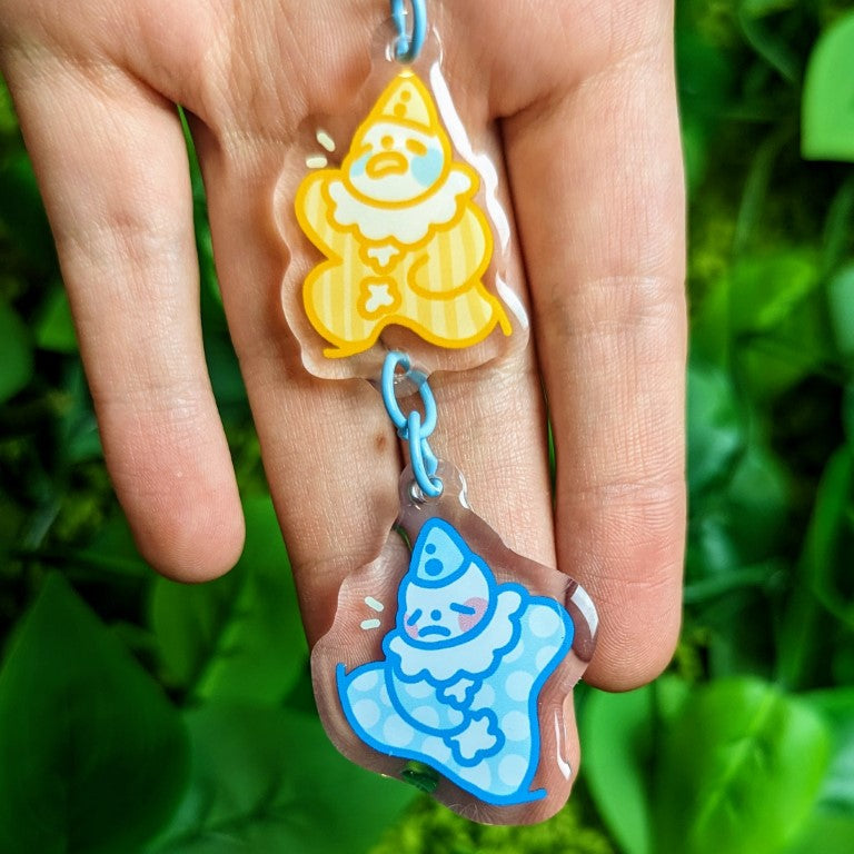 Cute Lil Clown Dangling Keychain