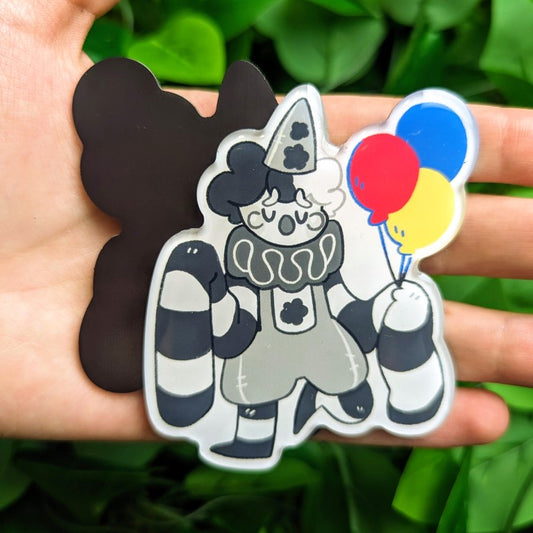 Sad Black and White Clown Magnet