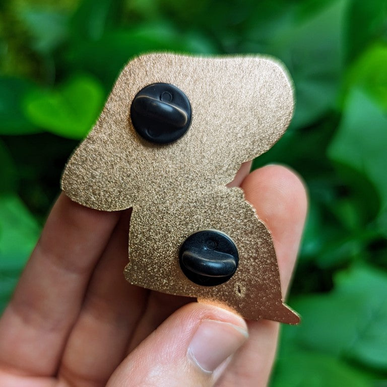 Red Mushroom Ghost Enamel Pin