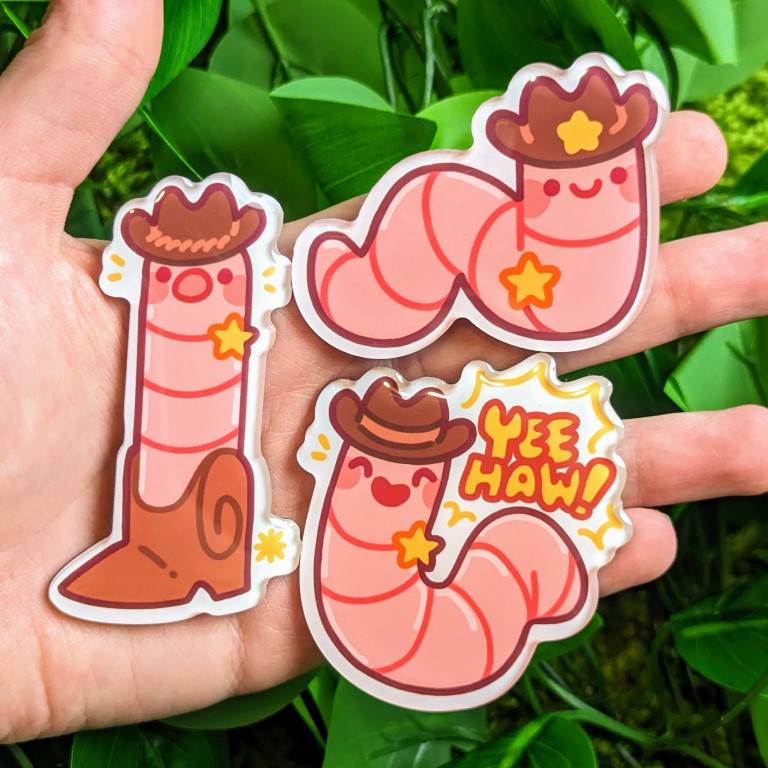 Cowboy Worm Magnets