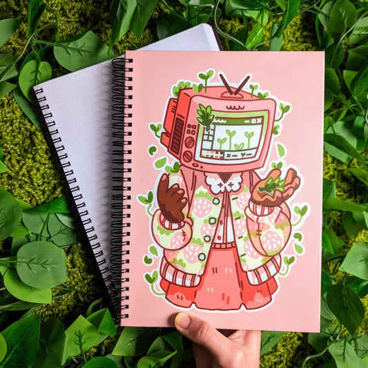 Strawberry Sprout TV Head Notebook