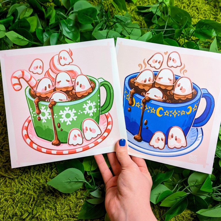 Ghost Hot Chocolate Large Square Prints