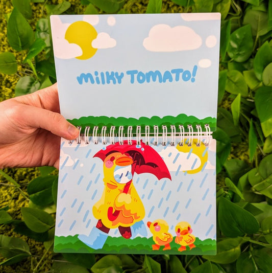 Rainy Day Duck Ghost Small Reusable Sticker Book