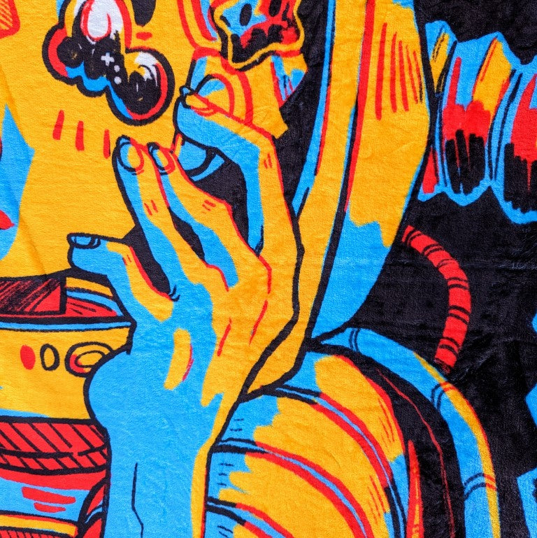 Space Girl V2 Saturated Throw Blanket