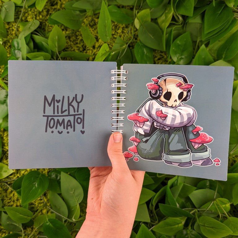 Aesthetic Mushroom Skeleton Small Reusable Square Sticker Book