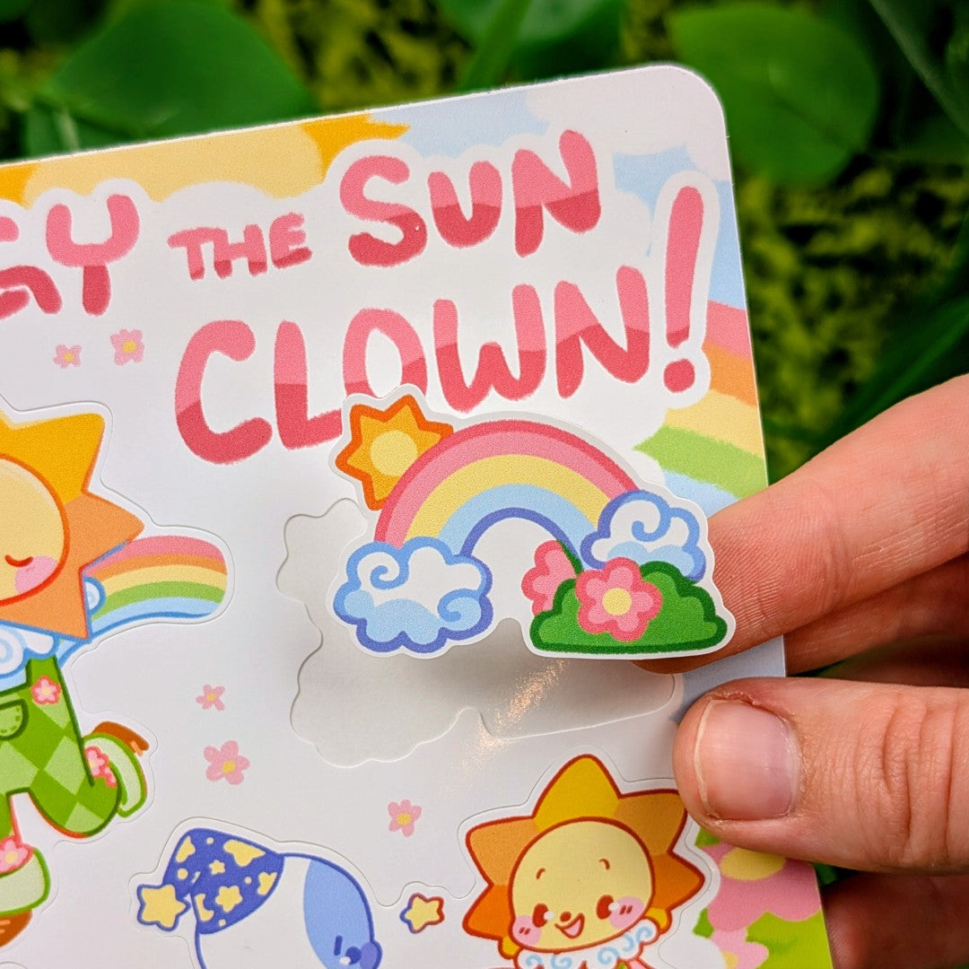 Sun and Moon Clown Sticker Sheet