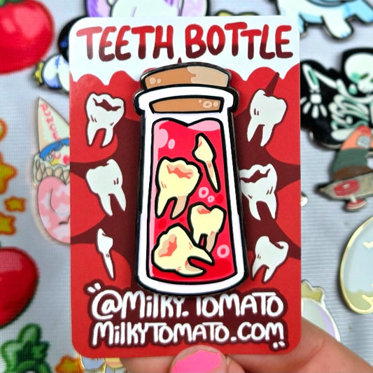 Teeth Bottle Enamel Pin!