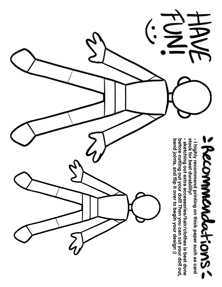 Paper Doll Templates PDF