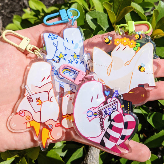 Cute Ghost Keychain Set