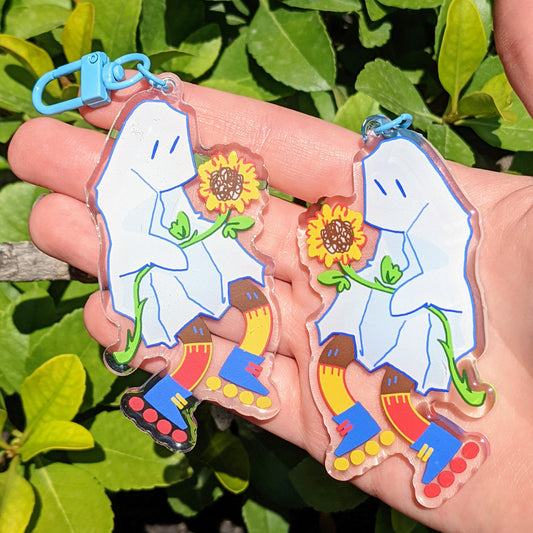 Sunflower Ghost Keychain
