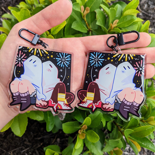 Fireworks Ghost Keychain