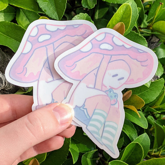 Mushroom Ghost Window Sticker