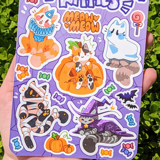 Halloween Kittens Sticker Sheet!