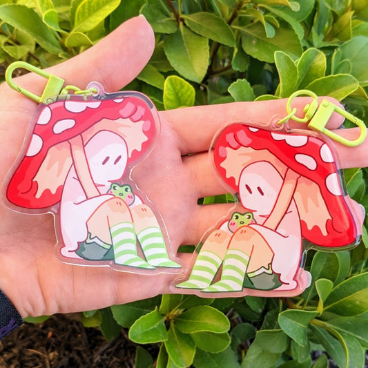 Mushroom Ghost Keychains