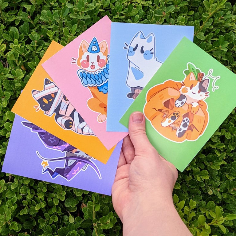 Halloween Kitties Mini Prints 4x5"