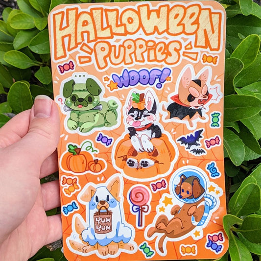 Halloween Puppies Sticker Sheet!