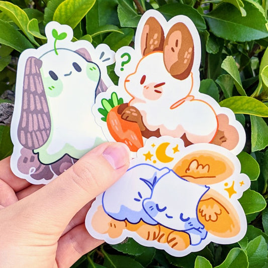 Cute Ghost Bunny Stickers!