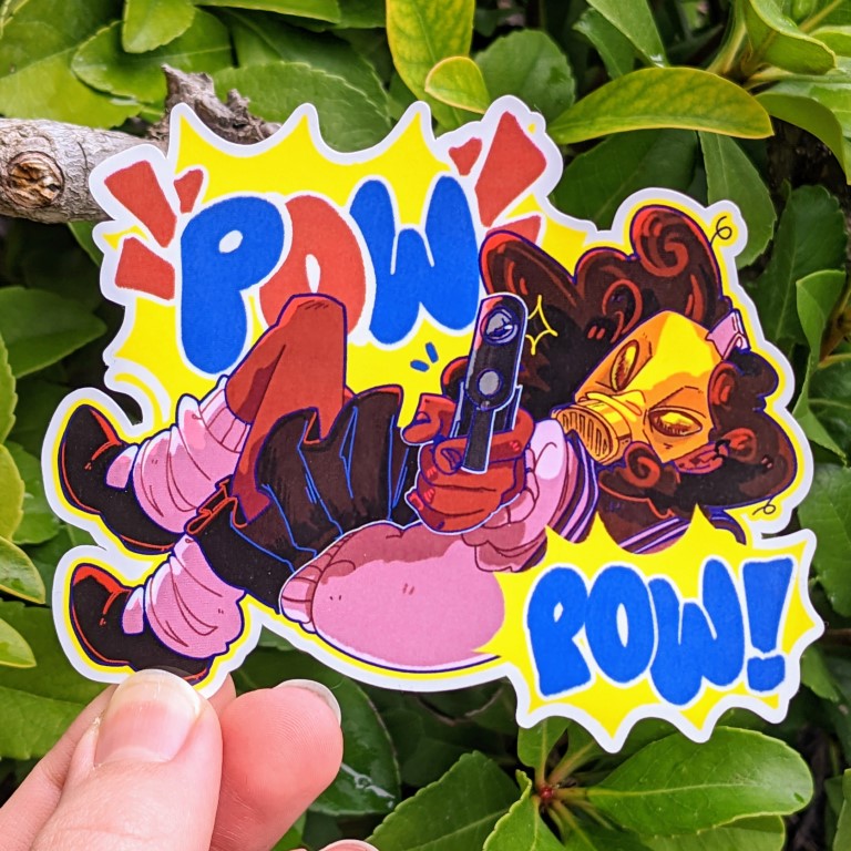 Gas Mask Girls Stickers - Pow/Wham