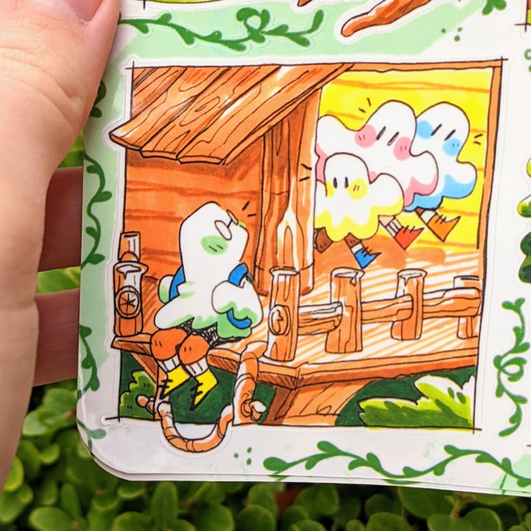 V1 Runaway Ghosts Comic Sticker Sheet: Aspen