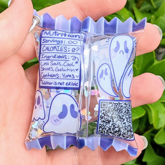 Ghost Gummies Puffy Candy Keychain