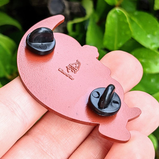 Moon Space Ghost Enamel Pin 2in