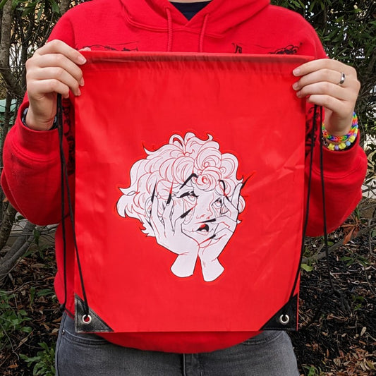 Droopy Eye Girl Drawstring Bag